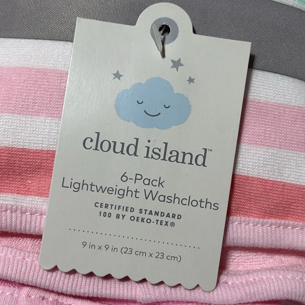 Cloud Island Baby Washcloth Set 6 Pack in Pink